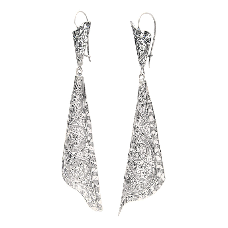 Earrings Fado Singer's Shawl in Silver