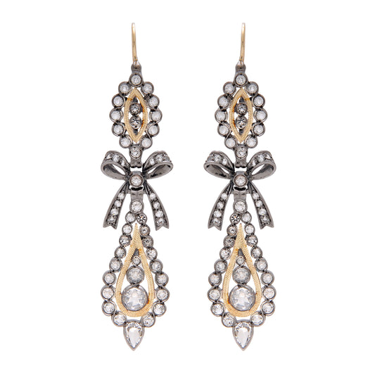 King Earrings Rock Crystal in Silver and Gold