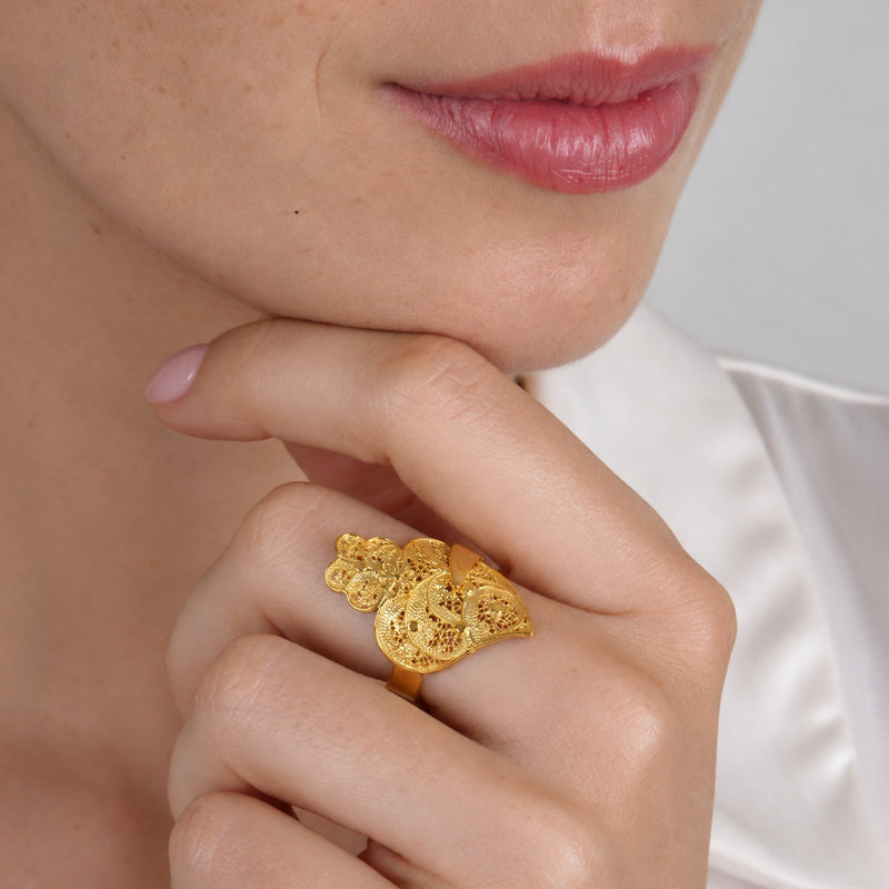 Ring Heart of Viana in Gold Plated Silver