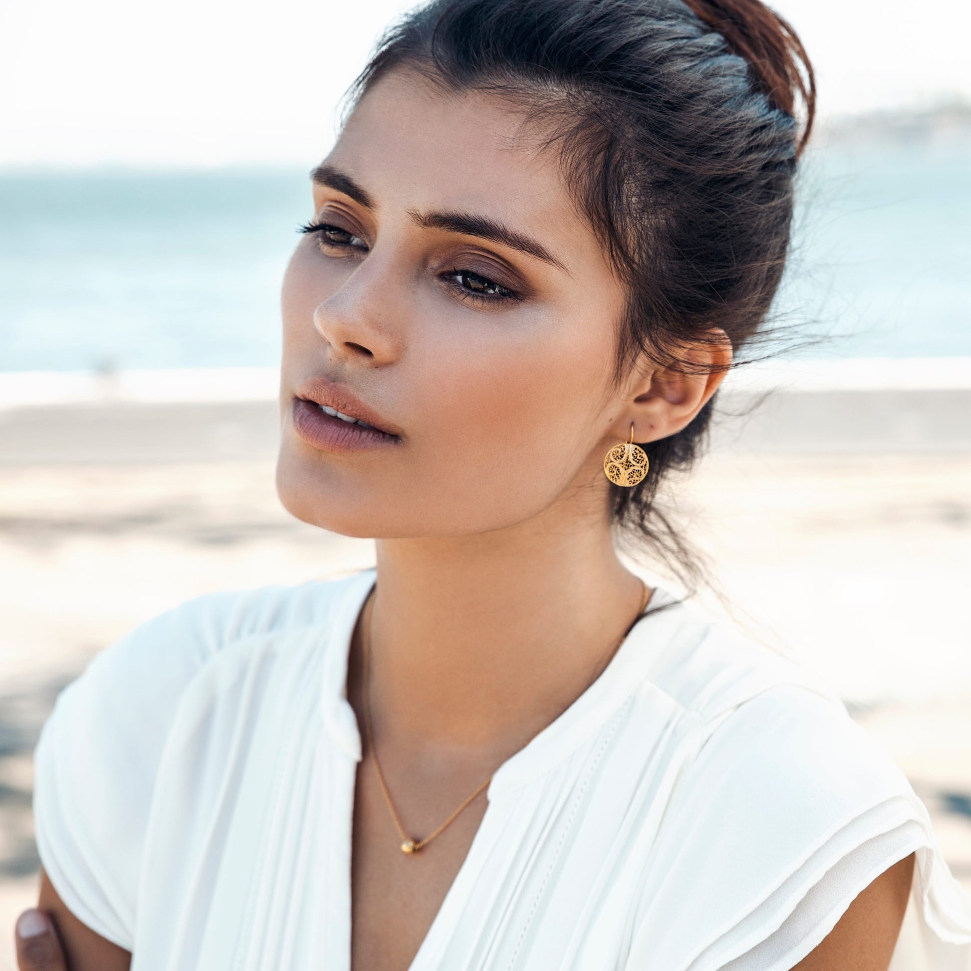 Earrings Circles in Gold Plated Silver