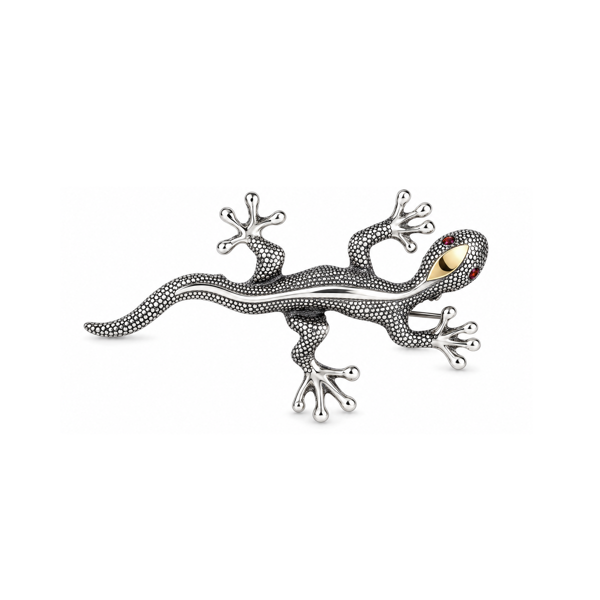 Brooch Lizard in Silver and Gold - Marcasites Collection