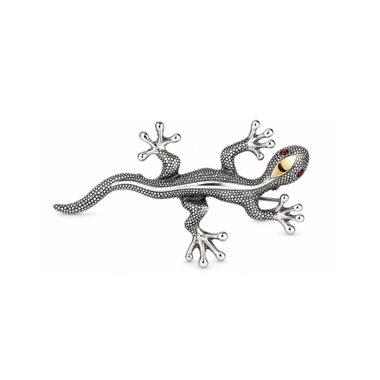 Brooch Lizard in Silver and Gold - Marcasites Collection