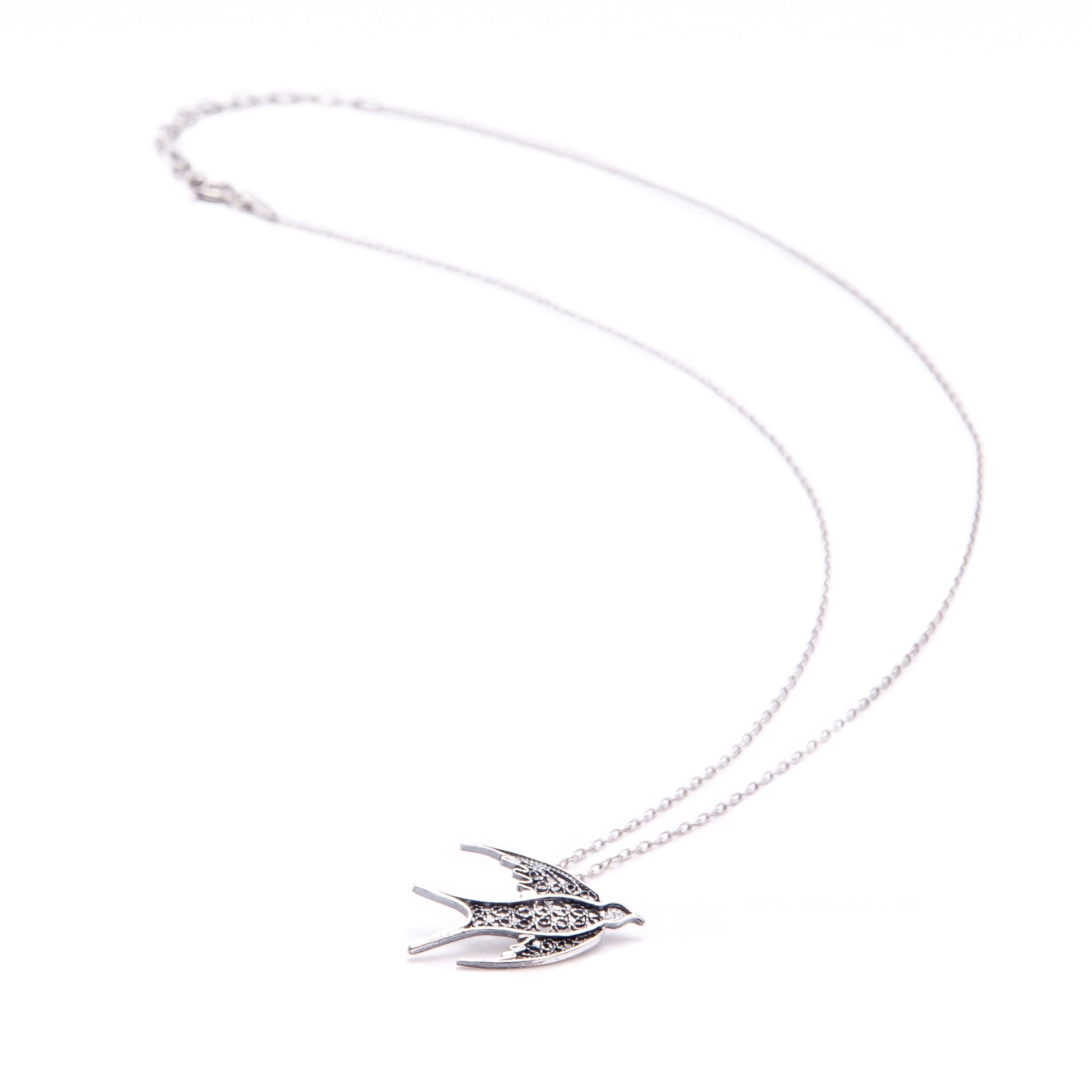 Necklace Swallow in Silver