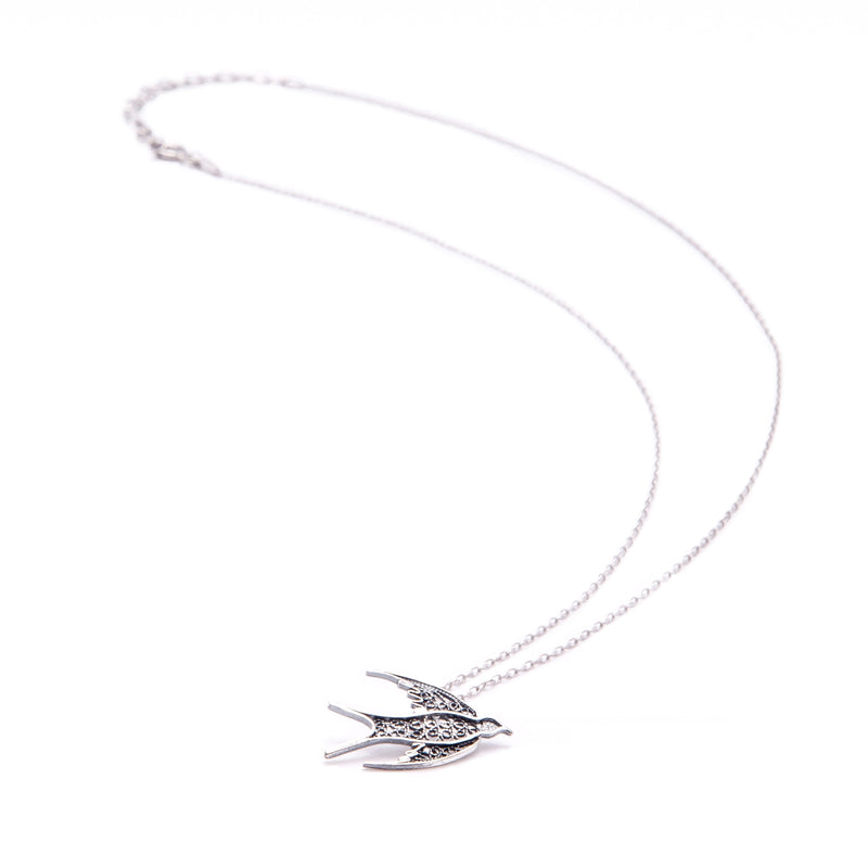 Necklace Swallow in Silver