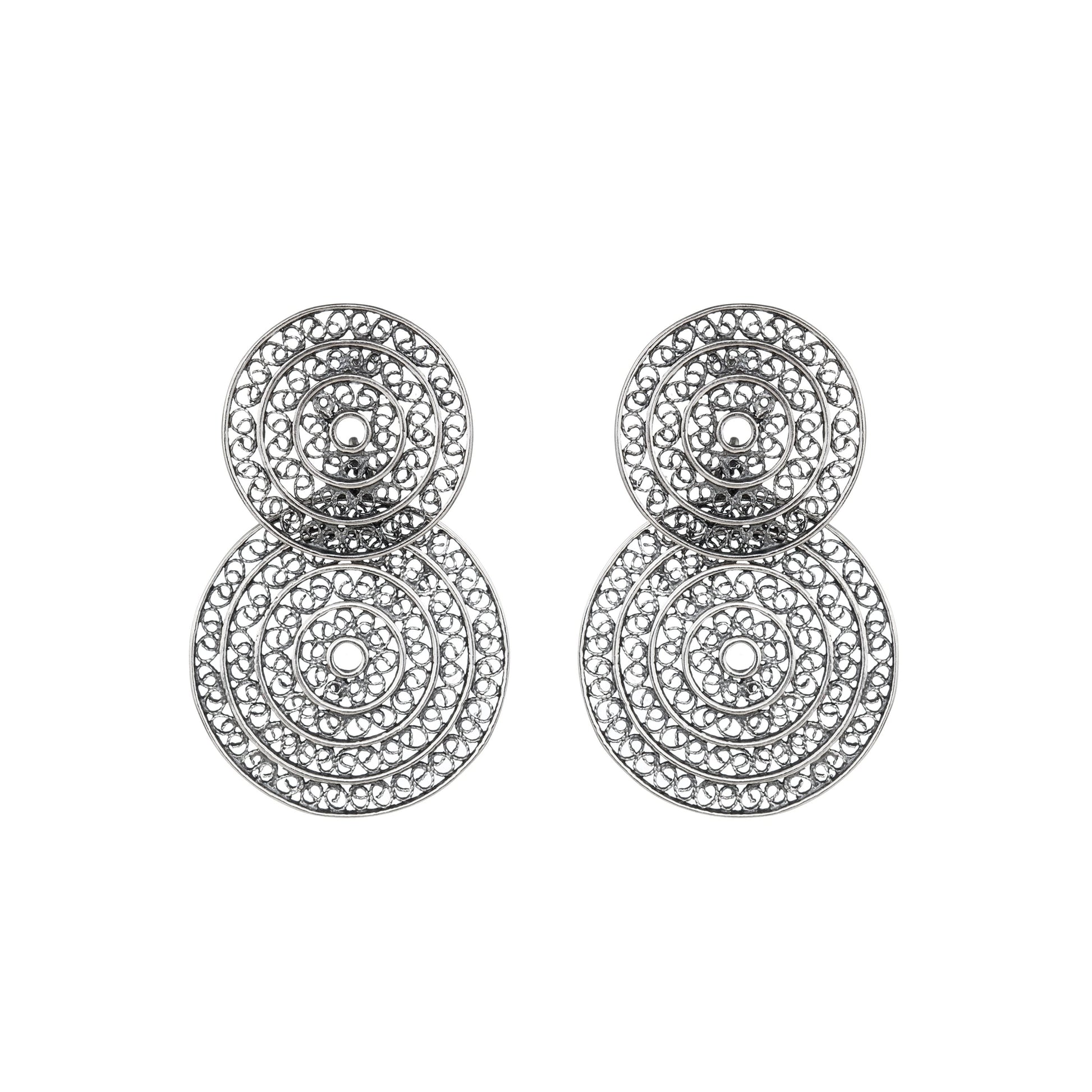 Earrings Two Circles in Silver