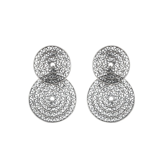 Earrings Two Circles in Silver