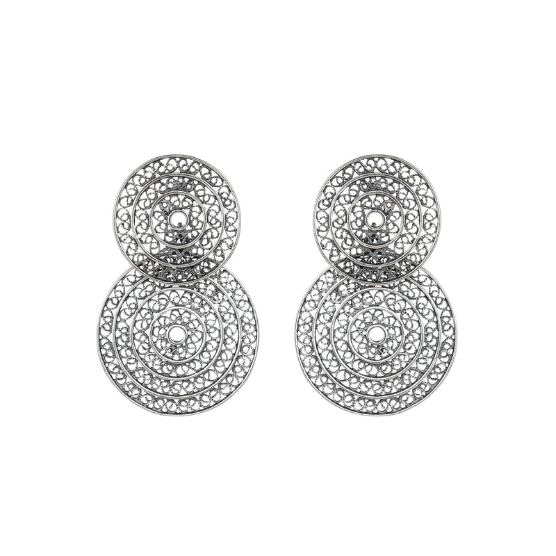 Earrings Two Circles in Silver