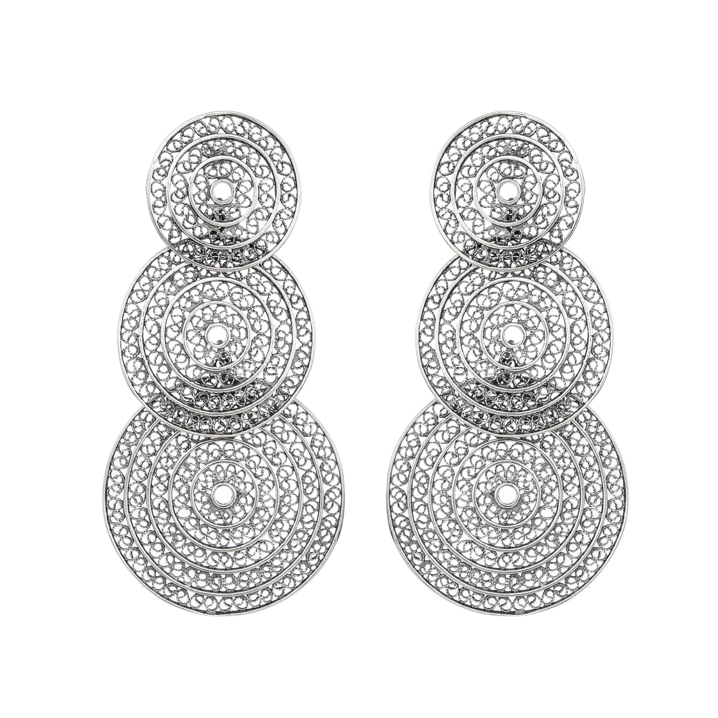 Earrings Three Circles in Silver