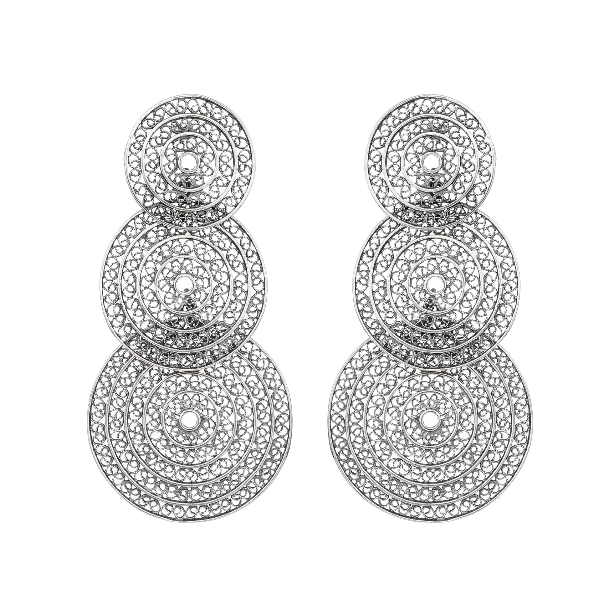 Earrings Three Circles in Silver