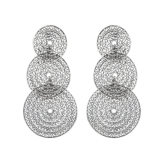 Earrings Three Circles in Silver