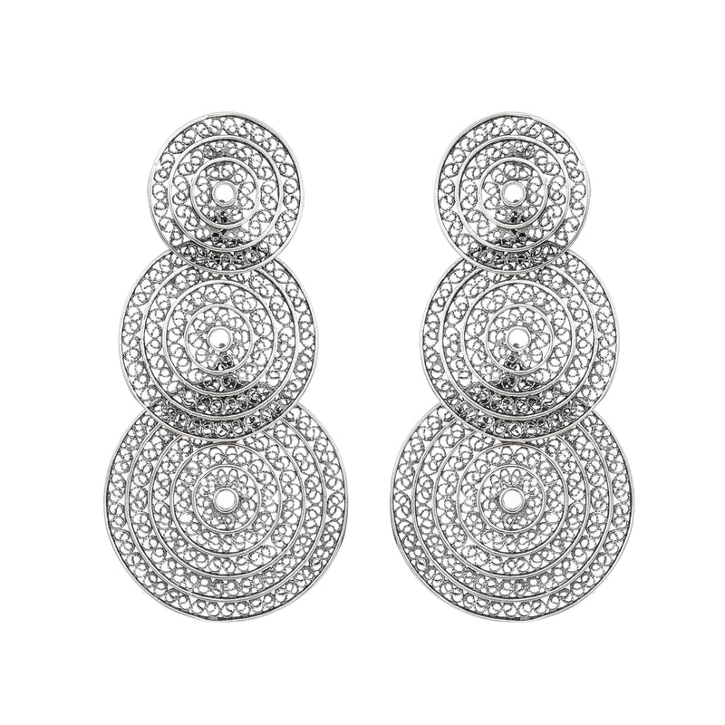 Earrings Three Circles in Silver
