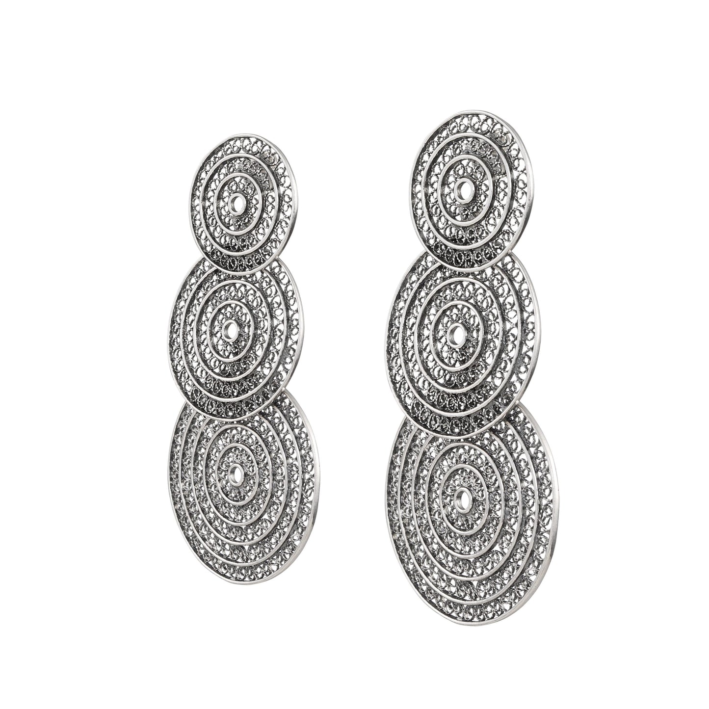 Earrings Three Circles in Silver