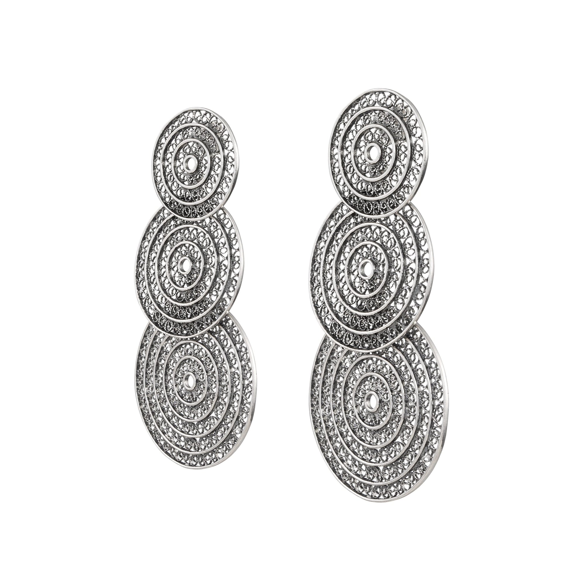 Earrings Three Circles in Silver
