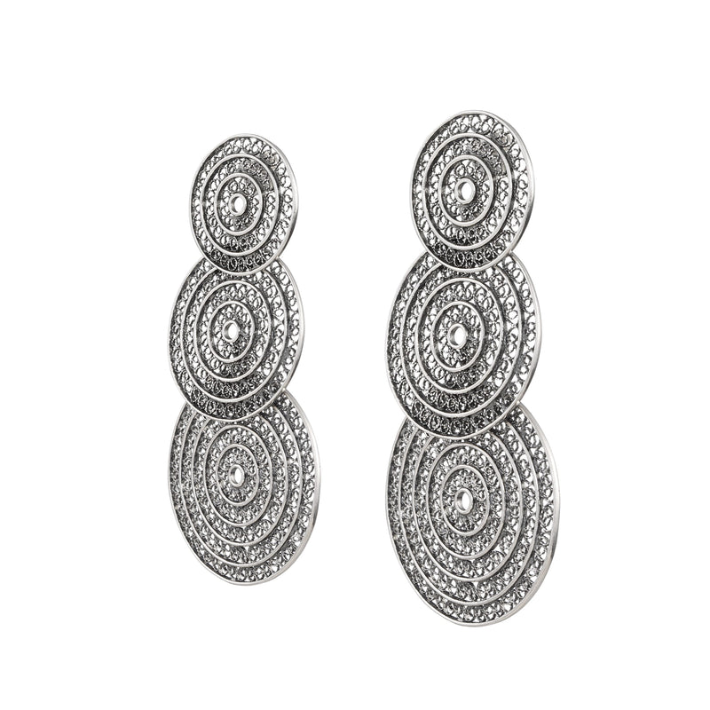 Earrings Three Circles in Silver