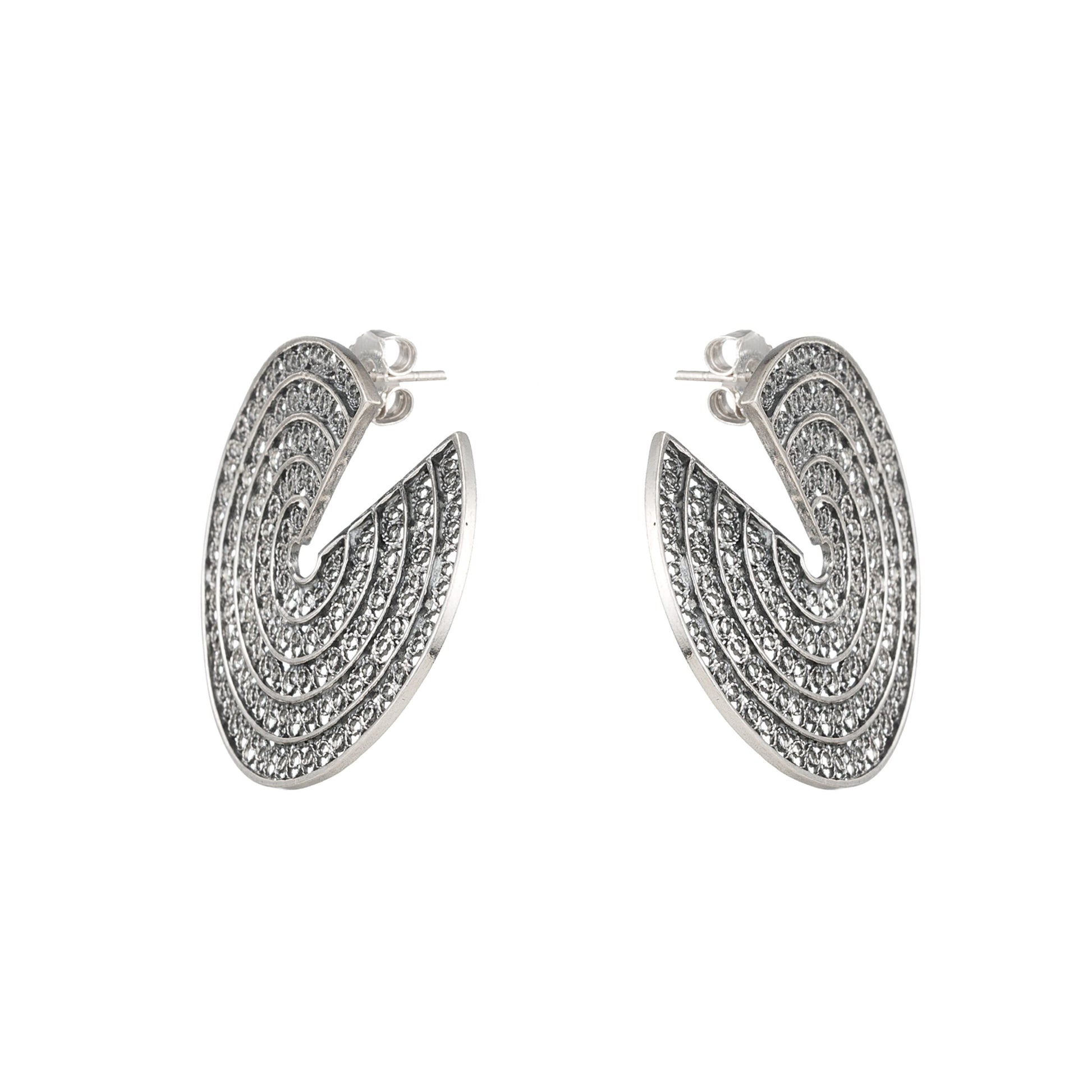 Earrings Cut Circles in Silver