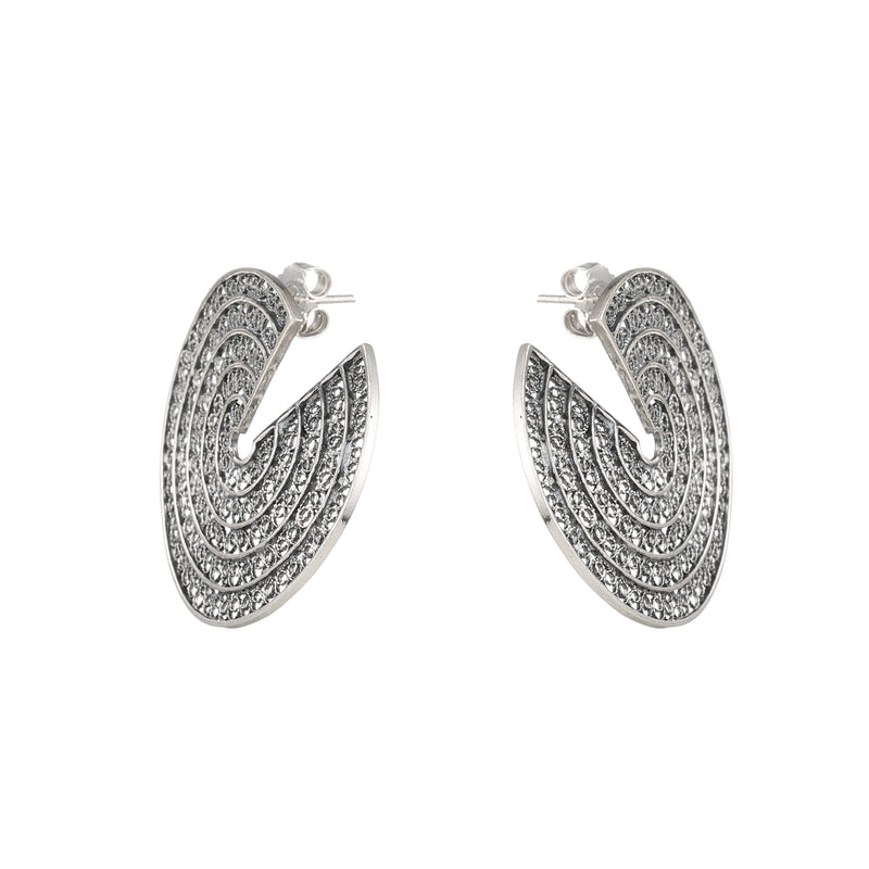 Earrings Cut Circles in Silver
