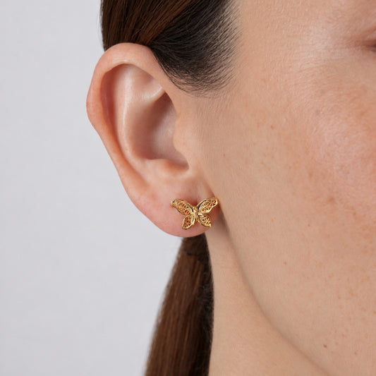 Pendientes Mariposa de Plata bañada en oro