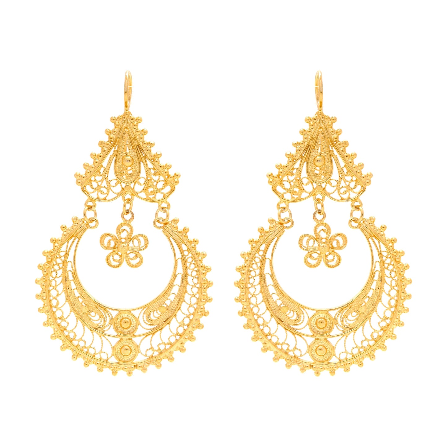 Earrings Arrecadas Ciclo in Gold Plated Silver