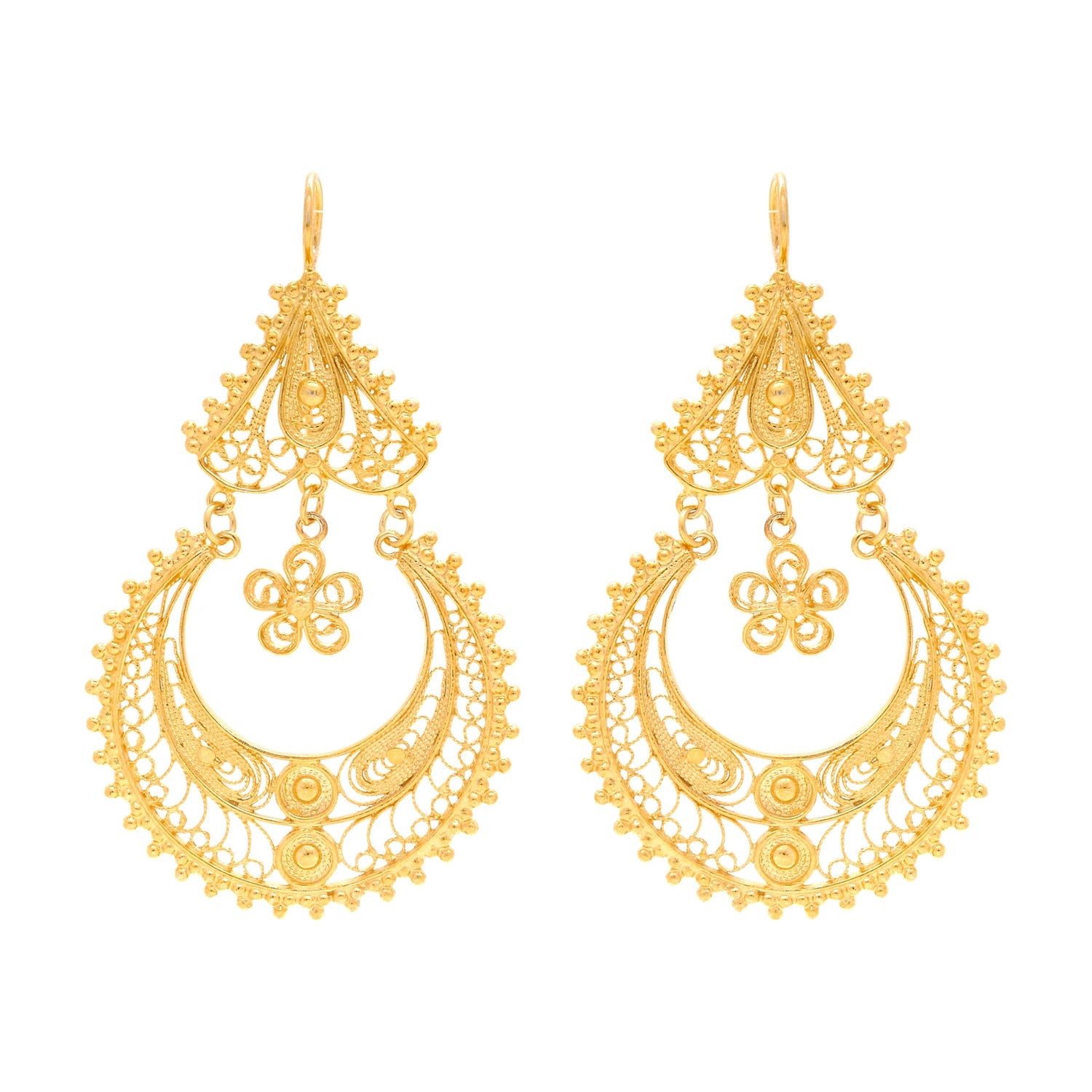 Earrings Arrecadas Ciclo in Gold Plated Silver