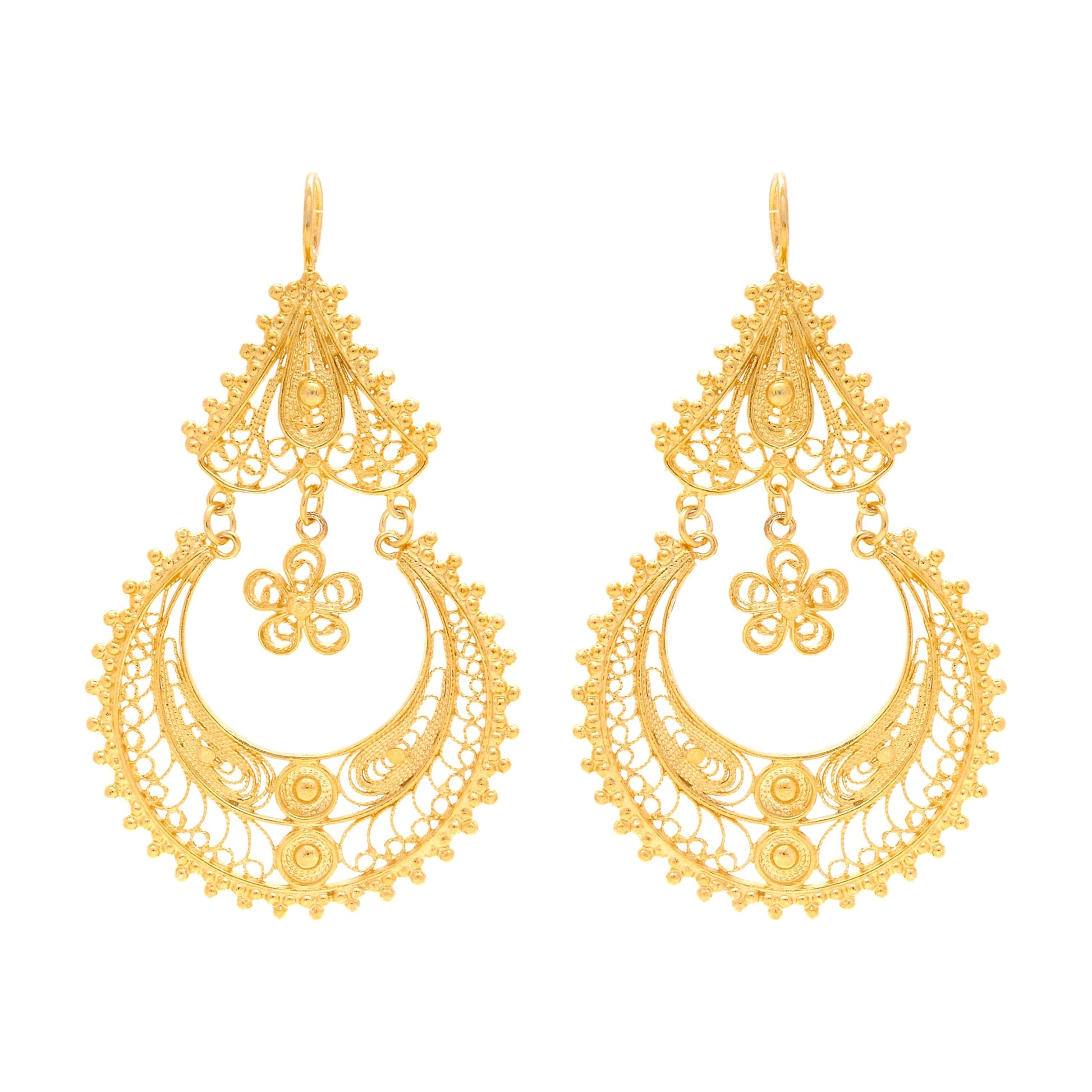 Earrings Arrecadas Ciclo in Gold Plated Silver