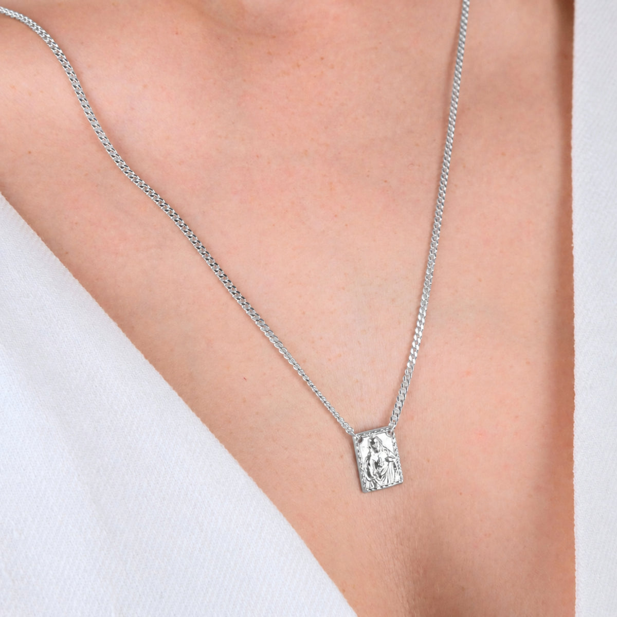 Collar Escapulario de Plata