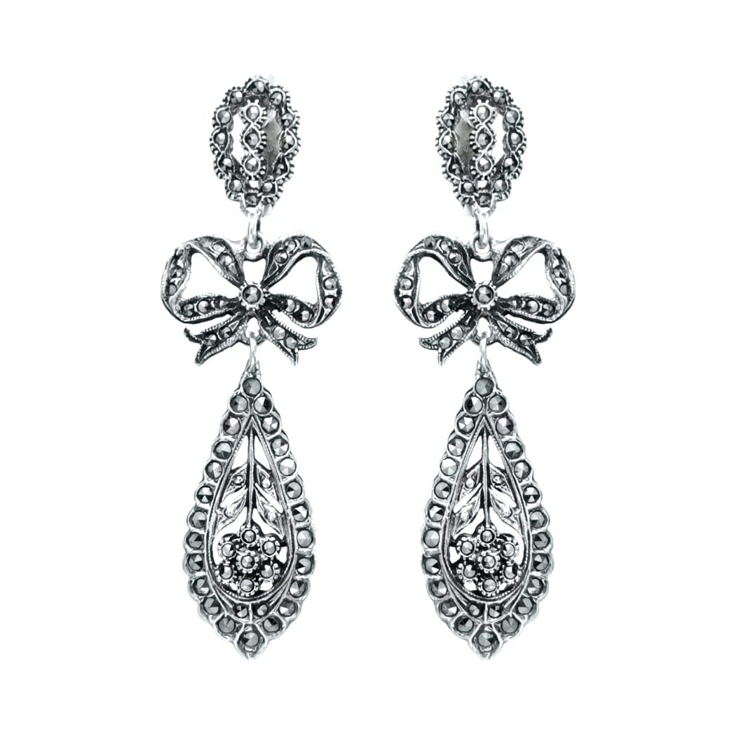 King Earrings of Marcasites in Silver