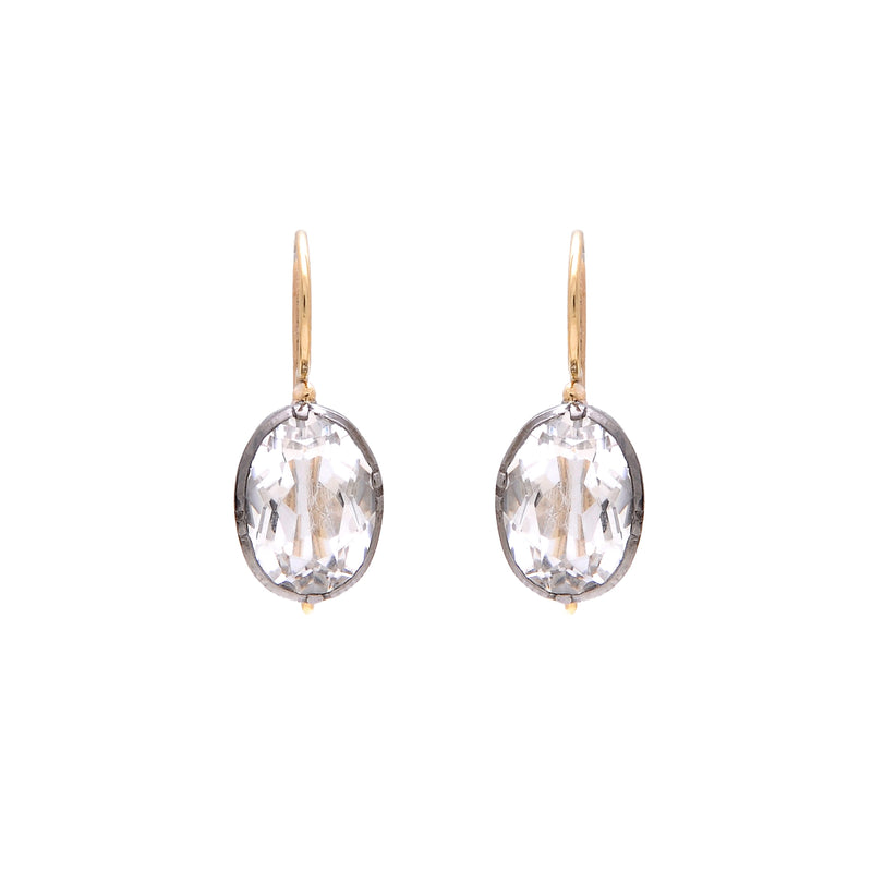 Earrings with Rock Crystal in Silver and Gold