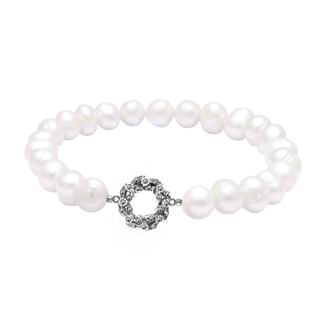 Bracelet Crown Marcasites in Silver
