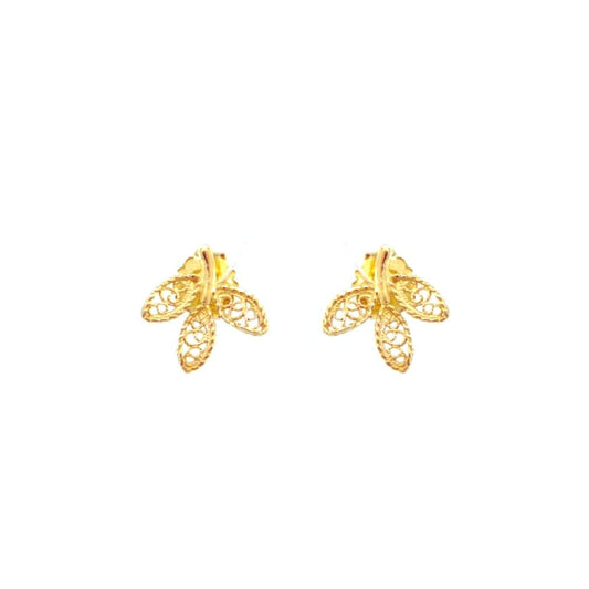Earrings Leaves in 19,2Kt Gold