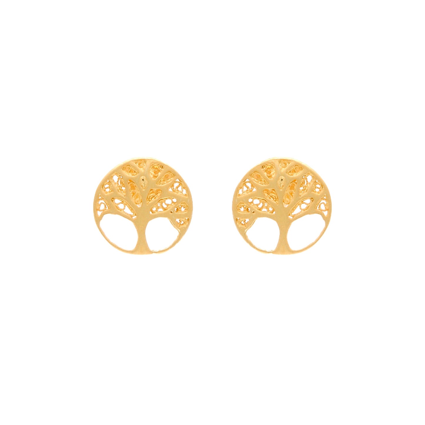 Earrings Tree of Life in Gold Plated Silver