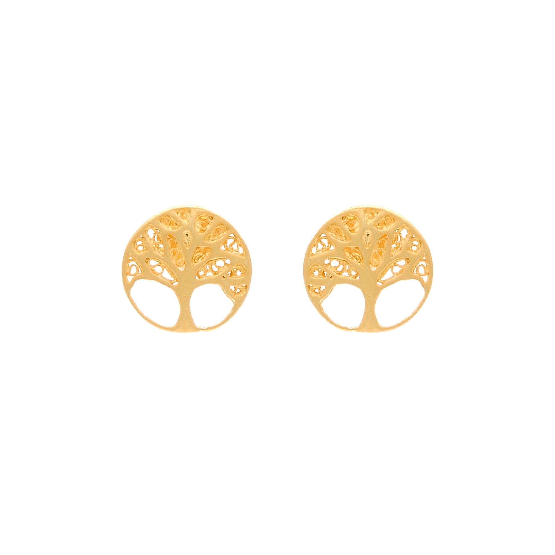 Earrings Tree of Life in Gold Plated Silver