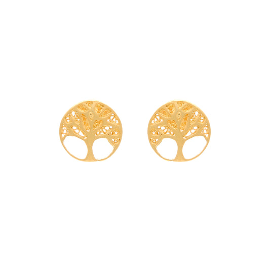Earrings Tree of Life in Gold Plated Silver