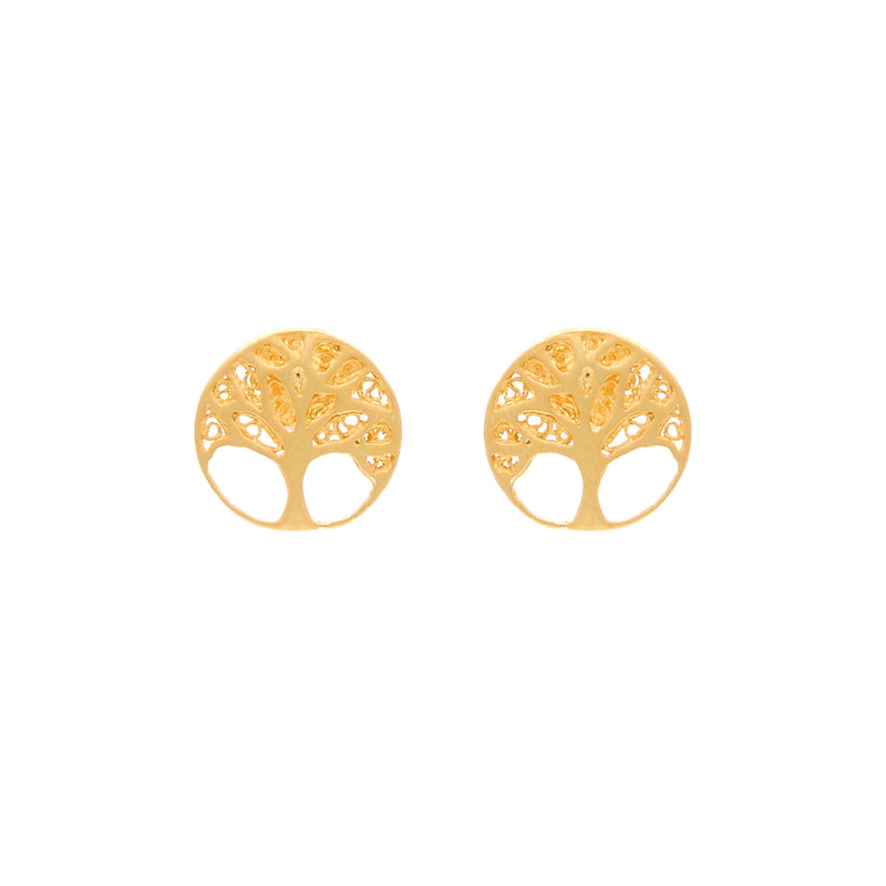 Earrings Tree of Life in Gold Plated Silver