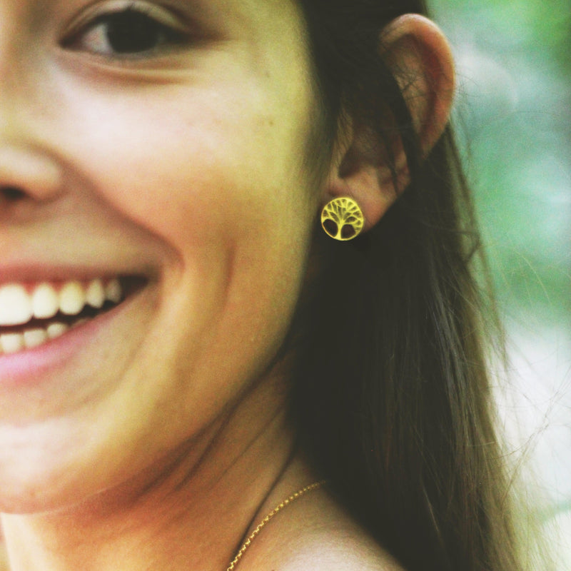 Earrings Tree of Life in 19,2Kt Gold