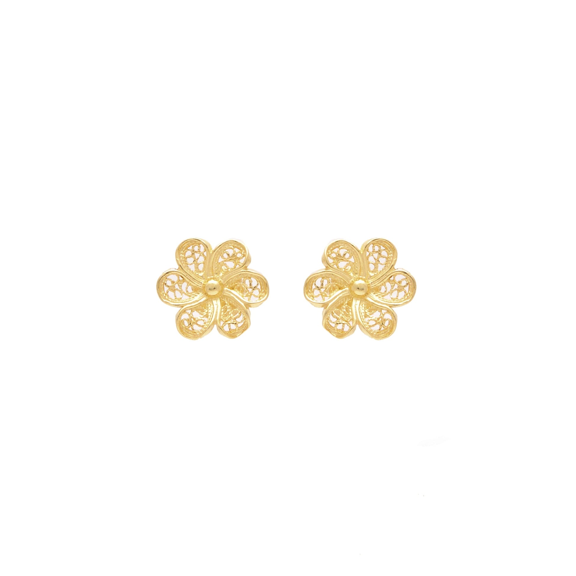 Earrings Flower in 19,2Kt Gold