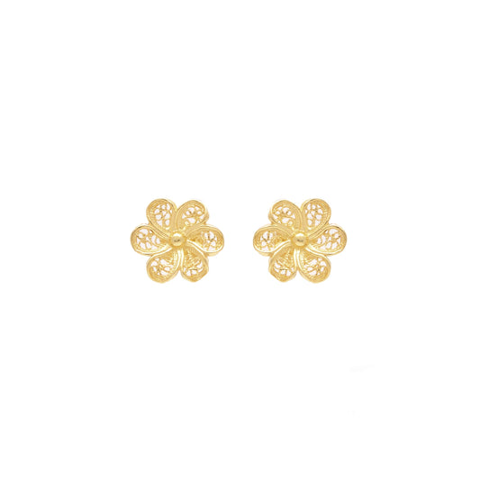 Earrings Flower in 19,2Kt Gold
