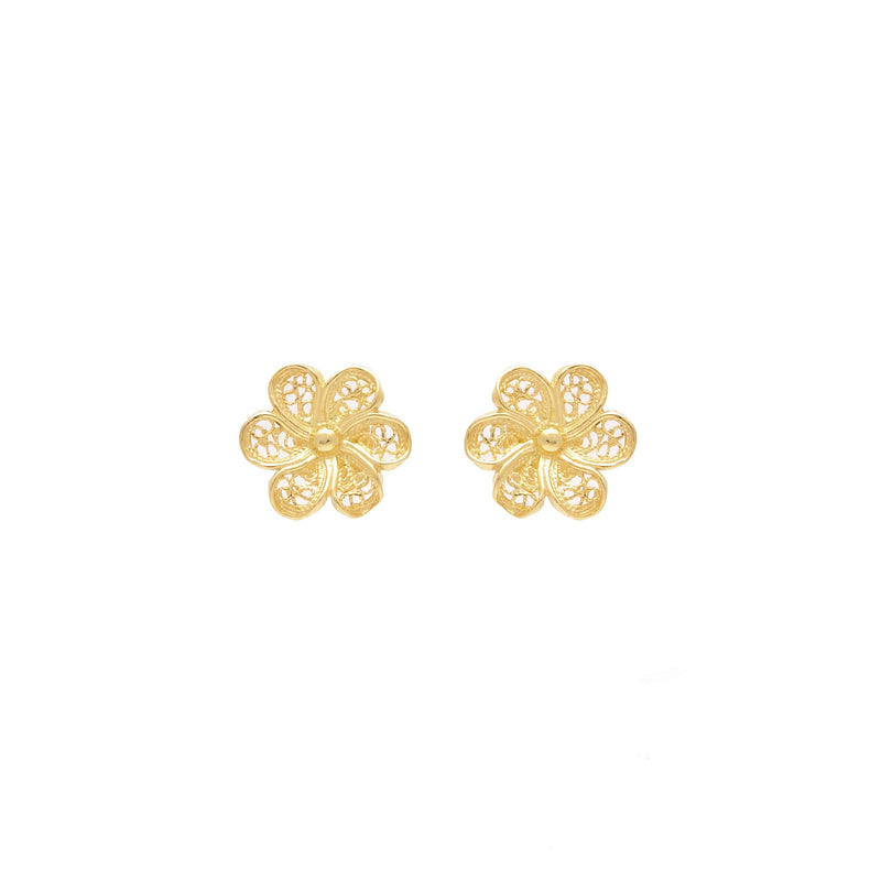 Earrings Flower in 19,2Kt Gold