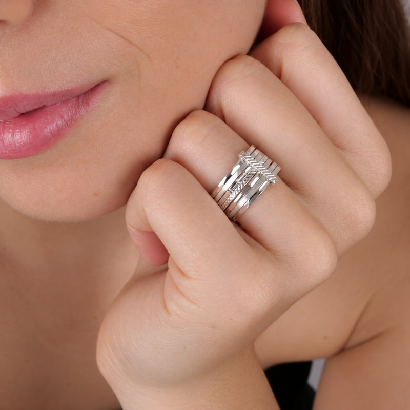 Ring Seven Bangles in Silver