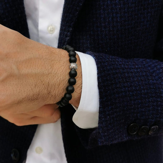 Bracelet Viana's Conta in Silver and Onyx
