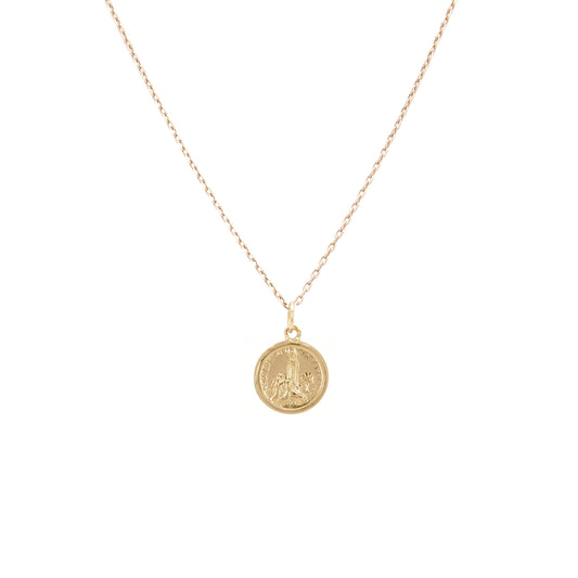 Necklace Our Lady of Fátima and Little Shepherds in 19,2Kt Gold