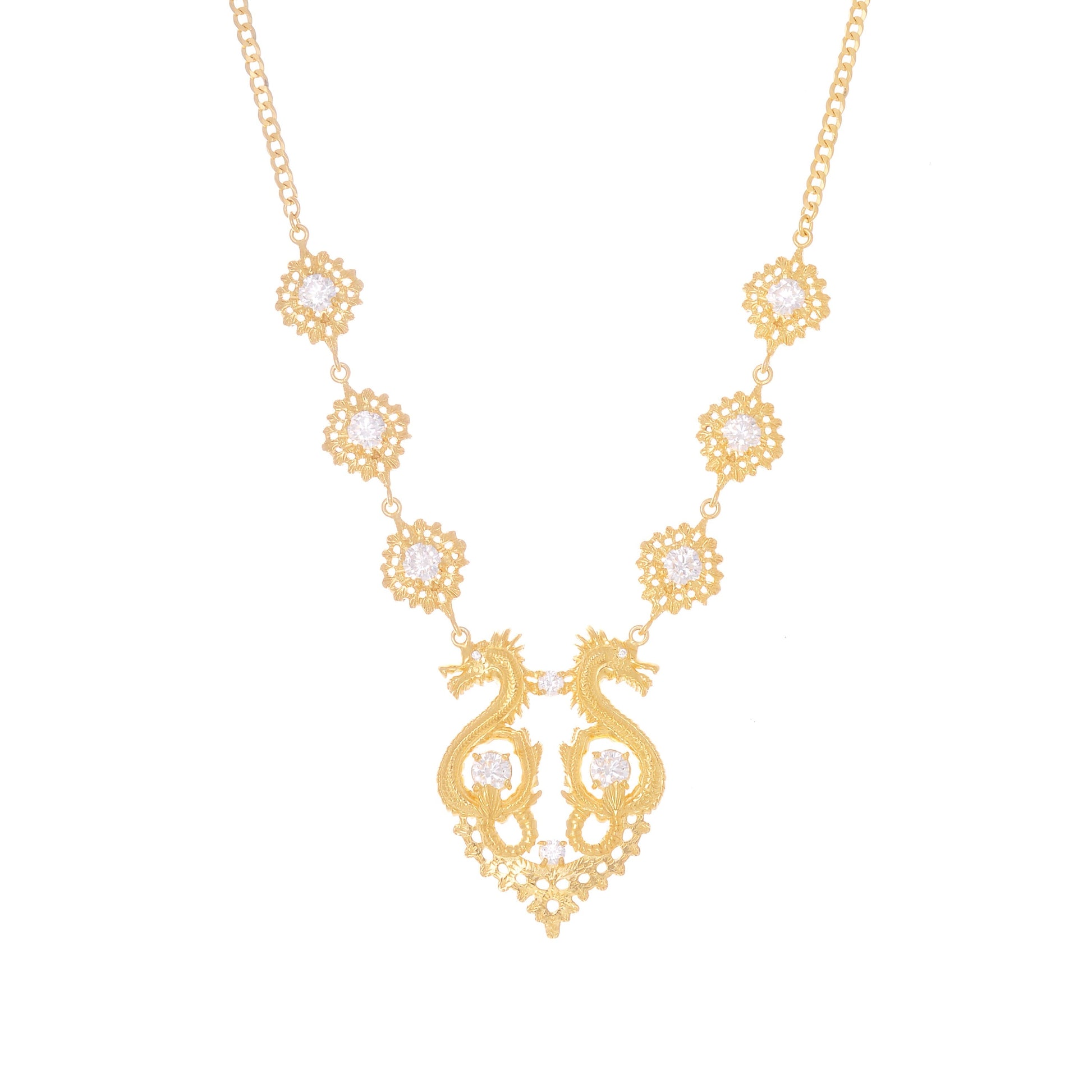 Necklace Queen Dragon in Gold Plated Silver