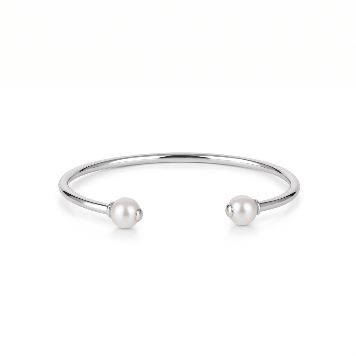 Bracelet Bangle in Silver with Pearls