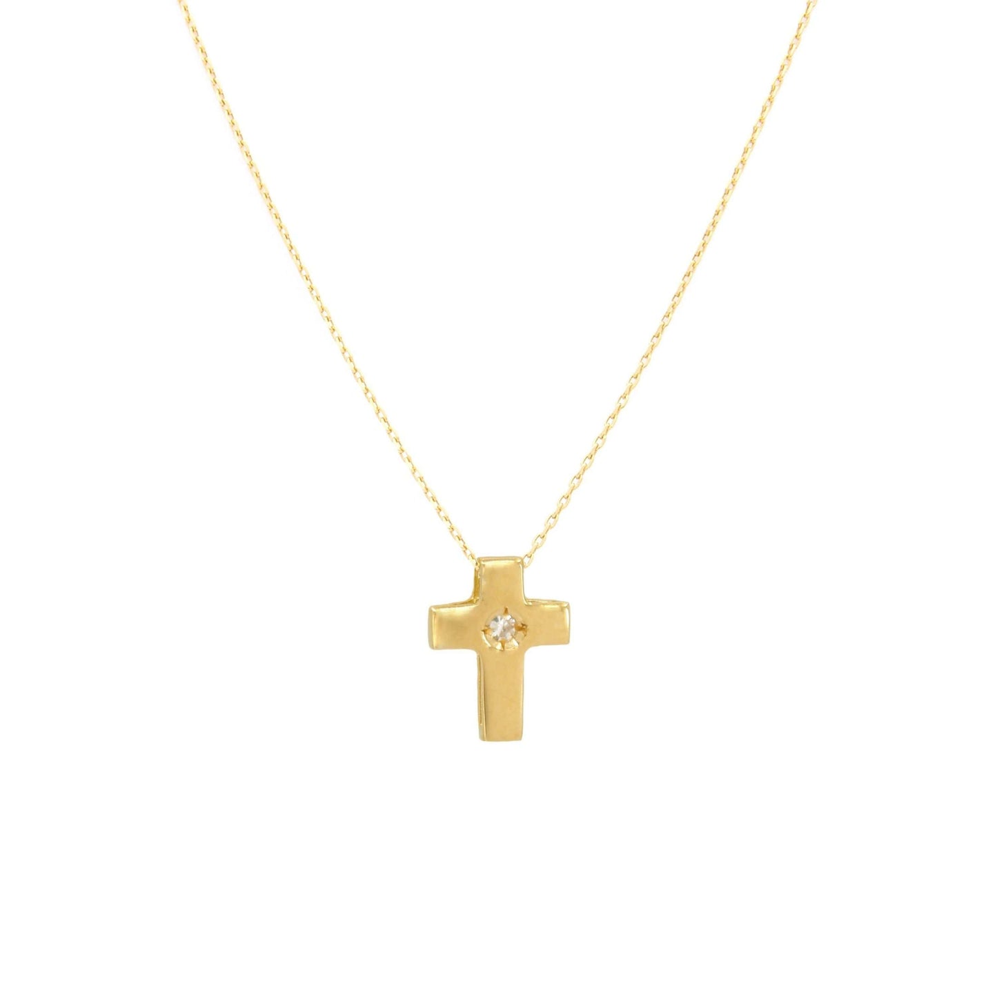 Necklace Cross with Diamond in 19,2Kt Gold