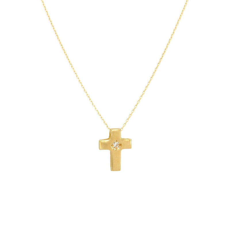 Necklace Cross with Diamond in 19,2Kt Gold