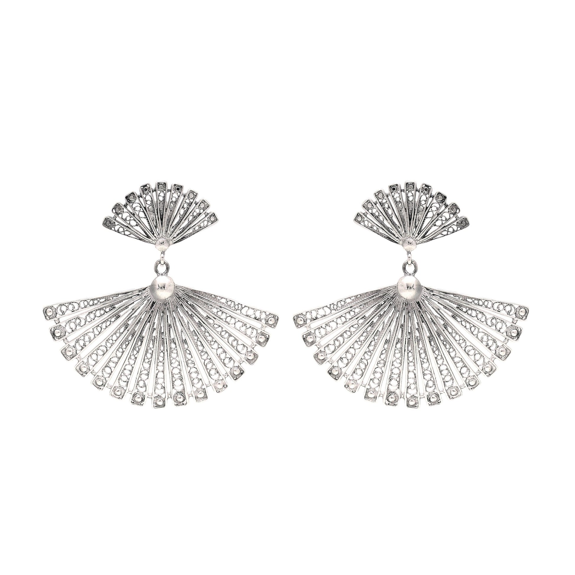 Earrings Fan in Silver