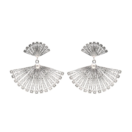 Earrings Fan in Silver