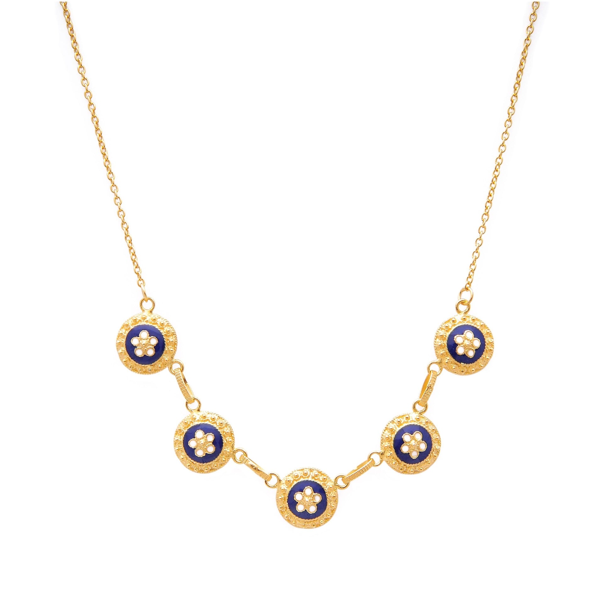 Necklace 5 Caramujos in Gold Plated Silver