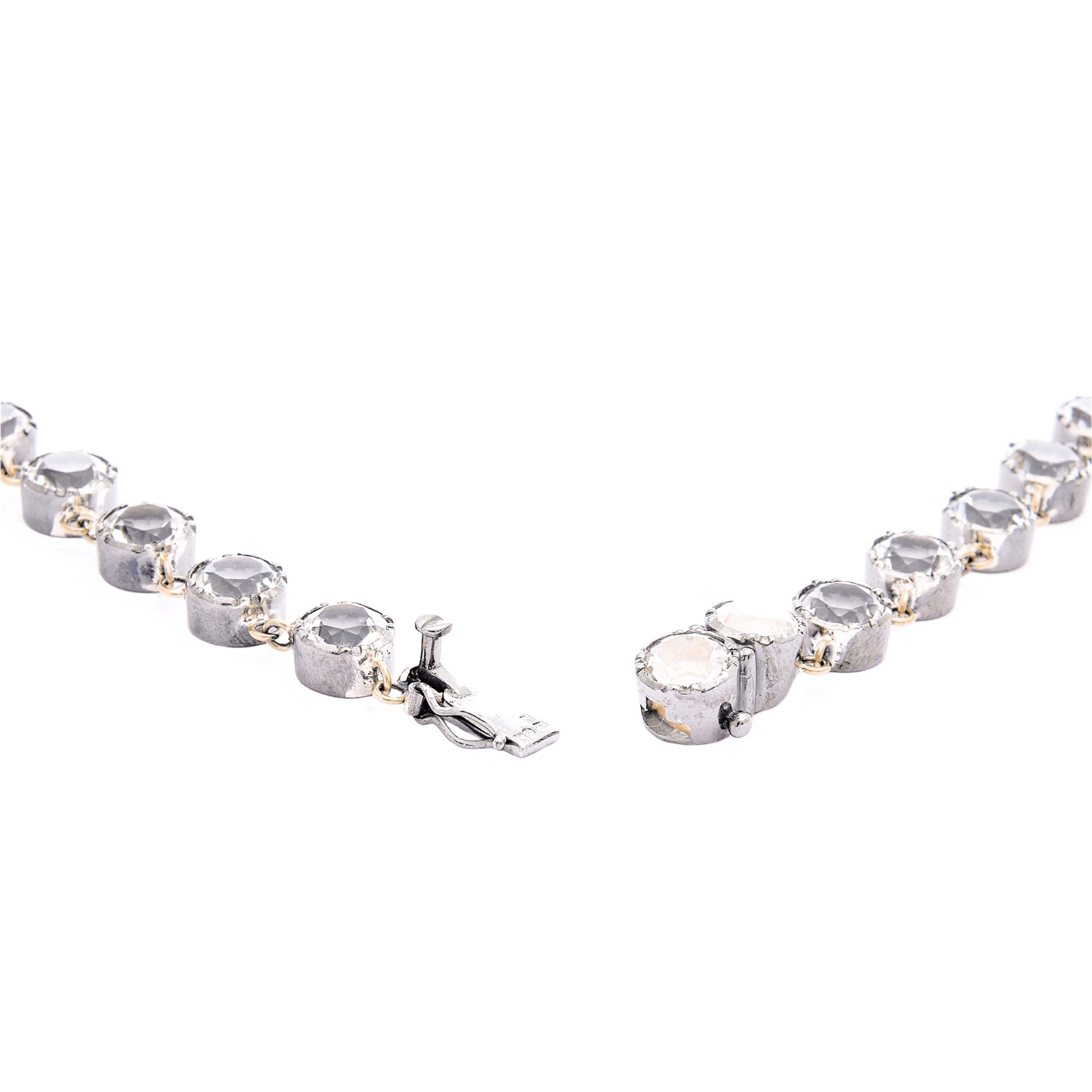 Bracelet Riviera Rock Crystal in Silver and Gold