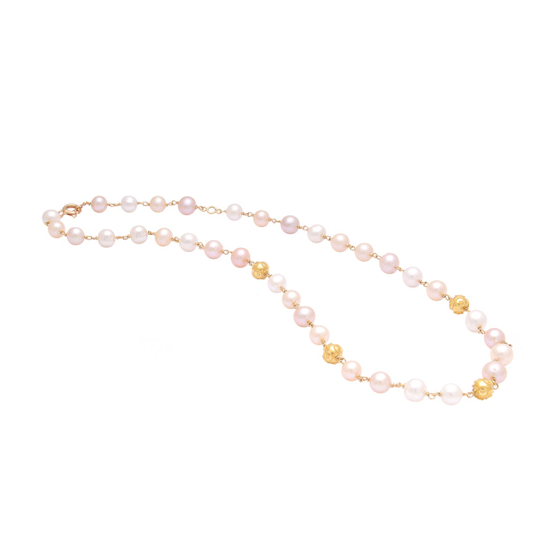 Necklace Viana's Contas in 19,2Kt Gold with Pearls