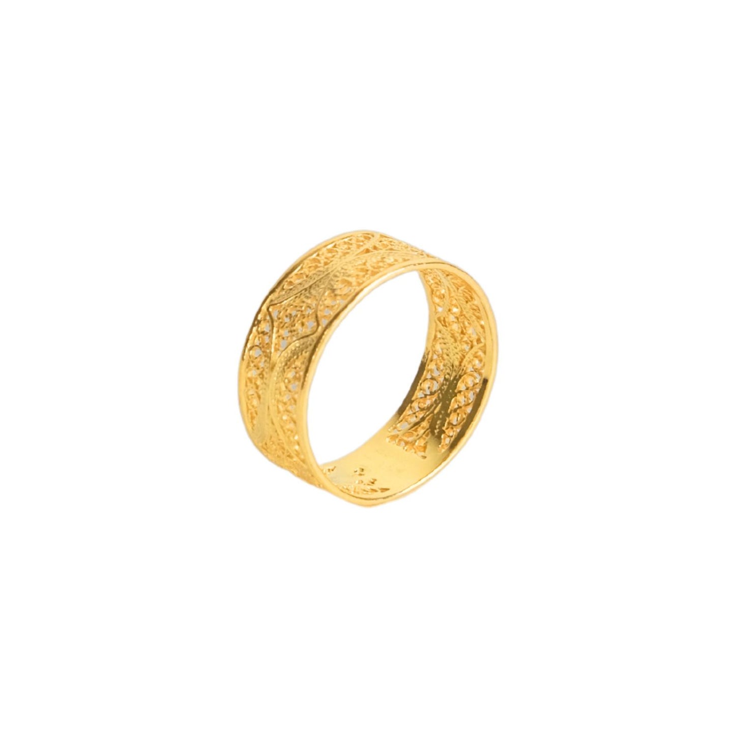 Ring Filigree Band in Gold Plated Silver
